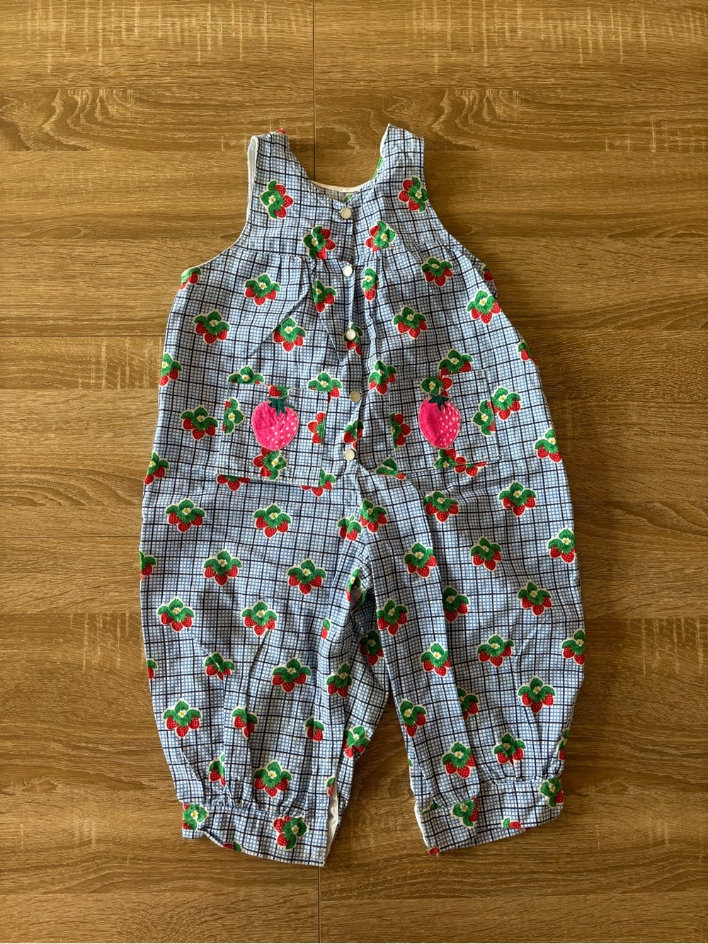 vintage strawberry print overalls size 2T